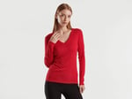 United Colors of Benetton Basic V Yaka Uzun Kollu T-Shirt T-Shirt Kadın