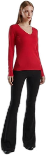 United Colors of Benetton Basic V Yaka Uzun Kollu T-Shirt T-Shirt Kadın