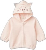 United Colors of Benetton Bebek Toz Mavi Kulaklı ve İşlemeli Kapüşon Detaylı Fermuarlı Sweatshirt