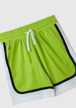 United Colors of Benetton Beli Büzgülü Arkası Logo İşlemeli Renk Bloklu Bermuda Şort Şort Erkek çocuk