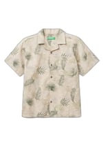 United Colors of Benetton Erkek Çocuk Desenli Keten Karışımlı Kısa Kollu Gömlek, 5OUGCQ03U