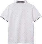 United Colors of Benetton Erkek Çocuk Beyaz Desenli Çizgili Polo T-Shirt