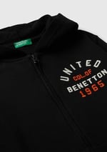 United Colors of Benetton Erkek Çocuk Pembe-Lila Önü Logo Detaylı Fermuarlı Kapüşonlu Sweatshirt, 225A3J68C505C - Seçenekler: 6-7 Yıl, 7-8 Yıl