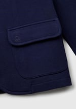 United Colors of Benetton Erkek Çocuk Lacivert Logo İşlemeli Yama Cepli Blazer Ceket