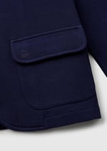United Colors of Benetton Erkek Çocuk Lacivert Logo İşlemeli Yama Cepli Blazer Ceket