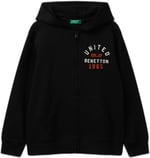 United Colors of Benetton Erkek Çocuk Pembe-Lila Önü Logo Detaylı Fermuarlı Kapüşonlu Sweatshirt, 225A3J68C505C - Seçenekler: 6-7 Yıl, 7-8 Yıl