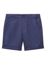 United Colors of Benetton Erkek Çocuk Lacivert Paçası Kıvrılmış Regular Fit Bermuda Şort