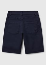 United Colors of Benetton Erkek Çocuk Lacivert Logo İşlemeli Denim Görünümlü Streç Bermuda Şort