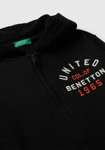 United Colors of Benetton Erkek Çocuk Pembe-Lila Önü Logo Detaylı Fermuarlı Kapüşonlu Sweatshirt, 225A3J68C505C - Seçenekler: 6-7 Yıl, 7-8 Yıl