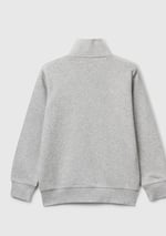 United Colors of Benetton Erkek Çocuk Logolu Sweatshirt Sweatshirt, Gri Melanj, 7-8 Yaş