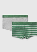 United Colors of Benetton Erkek Çocuk Lacivert-Mavi Bel Bandı Logolu 2'li Boxer Seti, 625A3VPS0X01J - Seçenekler: 4-5 Yıl, 7-8 Yıl, 18-24 Ay