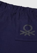 United Colors of Benetton Erkek Çocuk Lacivert Arka Cebi Logo Baskılı Beli İpli Şort