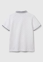 United Colors of Benetton Erkek Çocuk Beyaz Desenli Çizgili Polo T-Shirt