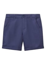 United Colors of Benetton Erkek Çocuk Lacivert Paçası Kıvrılmış Regular Fit Bermuda Şort