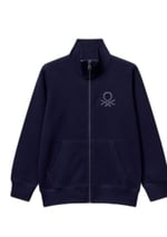 United Colors of Benetton Erkek Çocuk Logolu Sweatshirt Sweatshirt, Lacivert, 7-8 Yaş