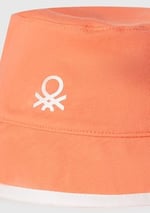 United Colors of Benetton Erkek Çocuk Yavruağzı Desenli Önü Logo Detaylı Çift Taraflı Bucket Şapka