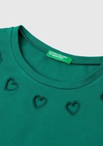 United Colors of Benetton Etek Ucu Logo Etiketli Yaka Detaylı Uzun Kollu T-Shirt T-Shirt Kız çocuk