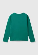 United Colors of Benetton Etek Ucu Logo Etiketli Yaka Detaylı Uzun Kollu T-Shirt T-Shirt Kız çocuk