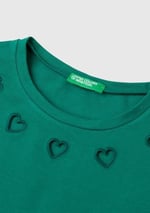 United Colors of Benetton Etek Ucu Logo Etiketli Yaka Detaylı Uzun Kollu T-Shirt T-Shirt Kız çocuk