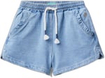 United Colors of Benetton Kız Çocuk Cebi Fırfırlı Denim Şort