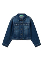 United Colors of Benetton Kız Çocuk Koyu Denim Denim Ceket