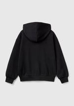 United Colors of Benetton Kız Çocuk Krem Pamuk Karışımlı Payet Logolu Kapşonlu Sweatshirt
