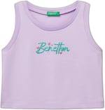 United Colors of Benetton Kız Çocuk Lila Simli Benetton Logo Baskılı Atlet