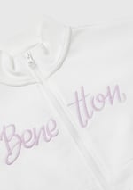United Colors Of Benetton Kız Çocuk Önü Logo Nakışlı Cepli Fermuarlı Dik Yaka Sweatshirt