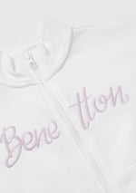 United Colors Of Benetton Kız Çocuk Önü Logo Nakışlı Cepli Fermuarlı Dik Yaka Sweatshirt