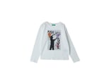 United Colors of Benetton Kız Çocuk Önü Fotoğraf Baskılı Bisiklet Yaka Uzun Kollu T-Shirt