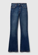 United Colors of Benetton Koyu Mavi Streç Pamuklu Cepli Normal Bel İspanyol Paça Denim Pantolon, 125P4OTADE00F