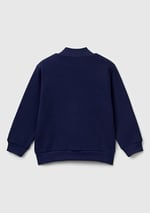 United Colors of Benetton Logo Baskılı Cepli Fermuarlı Kapüşonlu Dik Yaka Sweatshirt Kapüşonlu Sweatshirt Erkek çocuk