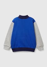 United Colors of Benetton Logo Baskılı Cepli Fermuarlı Kapüşonlu Dik Yaka Sweatshirt Kapüşonlu Sweatshirt Erkek çocuk