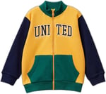 United Colors of Benetton Logo Baskılı Cepli Fermuarlı Kapüşonlu Dik Yaka Sweatshirt Kapüşonlu Sweatshirt Erkek çocuk