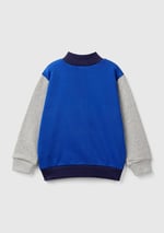 United Colors of Benetton Logo Baskılı Cepli Fermuarlı Kapüşonlu Dik Yaka Sweatshirt Kapüşonlu Sweatshirt Erkek çocuk