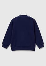 United Colors of Benetton Logo Baskılı Cepli Fermuarlı Kapüşonlu Dik Yaka Sweatshirt Kapüşonlu Sweatshirt Erkek çocuk