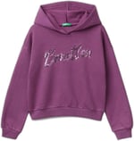 United Colors of Benetton Logo Detaylı Kapüşonlu Kısa Sweatshirt Kapüşonlu Sweatshirt Kız çocuk