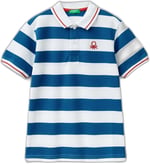 United Colors of Benetton Logo İşlemeli Çizgili Pike Polo T-Shirt Polo T-Shirt Erkek çocuk