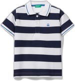 United Colors of Benetton Logo İşlemeli Çizgili Pike Polo T-Shirt Polo T-Shirt Erkek çocuk