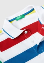 United Colors of Benetton Logo İşlemeli Çizgili Pike Polo T-Shirt Polo T-Shirt Erkek çocuk