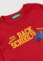 United Colors of Benetton Önü Araç Baskılı Bisiklet Yaka Uzun Kollu T-Shirt T-Shirt Erkek çocuk