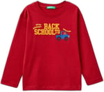 United Colors of Benetton Önü Araç Baskılı Bisiklet Yaka Uzun Kollu T-Shirt T-Shirt Erkek çocuk