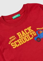 United Colors of Benetton Önü Araç Baskılı Bisiklet Yaka Uzun Kollu T-Shirt T-Shirt Erkek çocuk