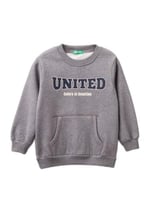 United Colors of Benetton Önü Baskılı Normal Kesim Bisiklet Yaka Ribanalı Sweatshirt Sweatshirt Erkek çocuk