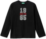 United Colors of Benetton Önü Çok Renkli Logo Baskılı Uzun Kollu T-Shirt T-Shirt Erkek çocuk