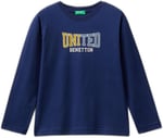 United Colors of Benetton Önü Çok Renkli Logo Baskılı Uzun Kollu T-Shirt T-Shirt Erkek çocuk
