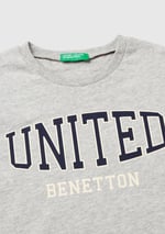 United Colors of Benetton Önü Logo Baskılı Bisiklet Yaka Uzun Kollu T-Shirt T-Shirt Erkek çocuk