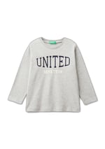 United Colors of Benetton Önü Logo Baskılı Bisiklet Yaka Uzun Kollu T-Shirt T-Shirt Erkek çocuk
