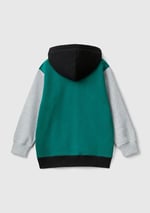 United Colors of Benetton Önü Logo Baskılı Cep Detaylı Fermuarlı Kapüşonlu Sweatshirt Kapüşonlu Sweatshirt Erkek çocuk