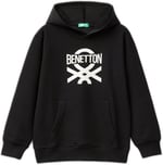 United Colors of Benetton Önü Logo Baskılı Ribanalı Kapüşonlu Sweatshirt Kapüşonlu Sweatshirt Erkek çocuk - Bedenler: S, M, L, XL, EL, KL